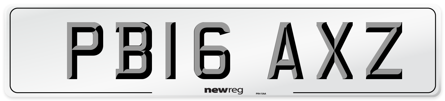 PB16 AXZ Number Plate from New Reg